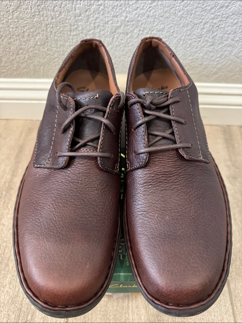 Men's Clarks 1825 Collection Stratton Way Comfort Shoes Brown Leather Size 12M